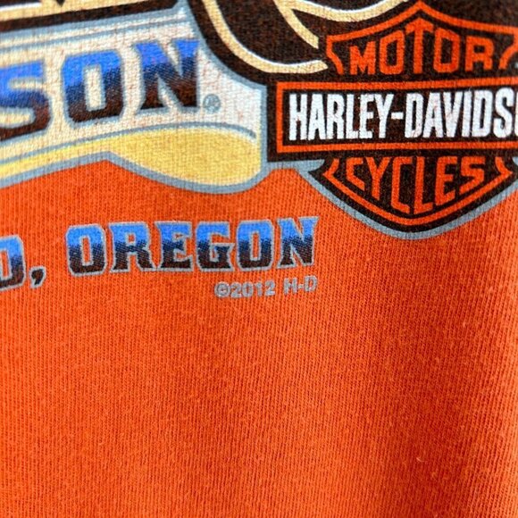 HARLEY DAVIDSON 2012 Orange Wild Horse Bend Oregon Graphic Print T-Shirt 4XL - Picture 6 of 8